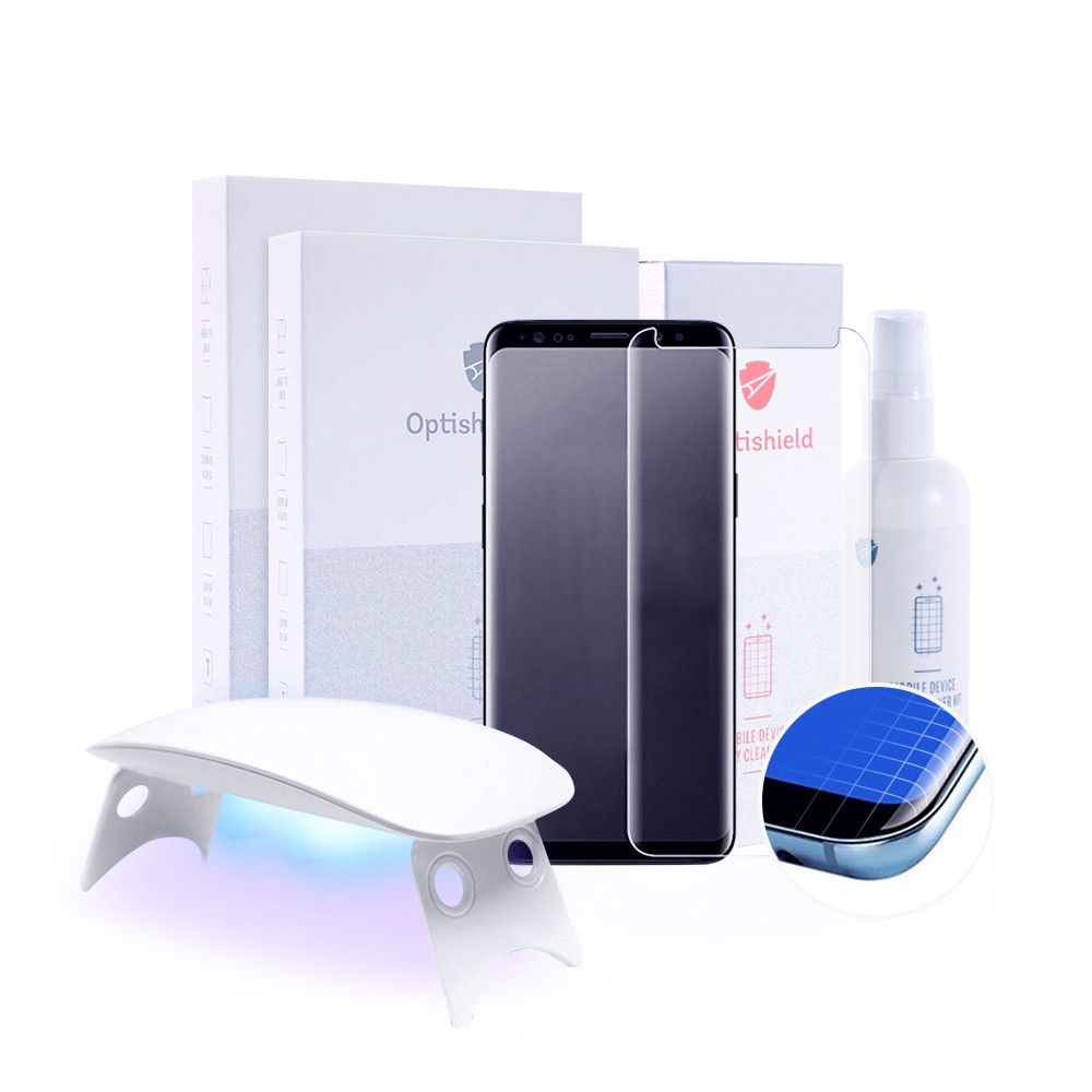 2-Pack: Prémium üvegfólia Optishield Samsung Galaxy Note 10 Plus készülékekhez és UV lámpa