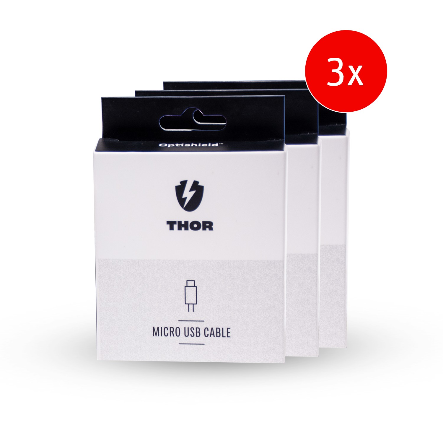 3-Pack Optishield® THOR Micro USB kábel