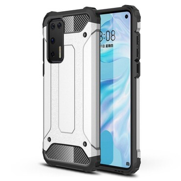 Strapabíró "Rock" védőtok Huawei P40 készülékekhez – ezüst