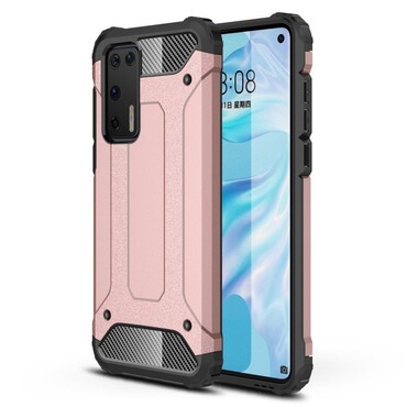 Strapabíró "Rock" védőtok Huawei P40 készülékekhez – rózsaszín