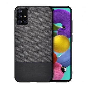 Kétszínű hibrid tok "Splice" Samsung Galaxy A51 készülékekhez - szürke-fekete