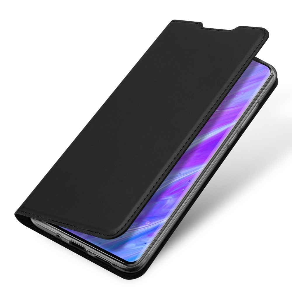 Divatos nyitható tok műbőrből "Skin" Samsung Galaxy S20 készülékekhez - fekete