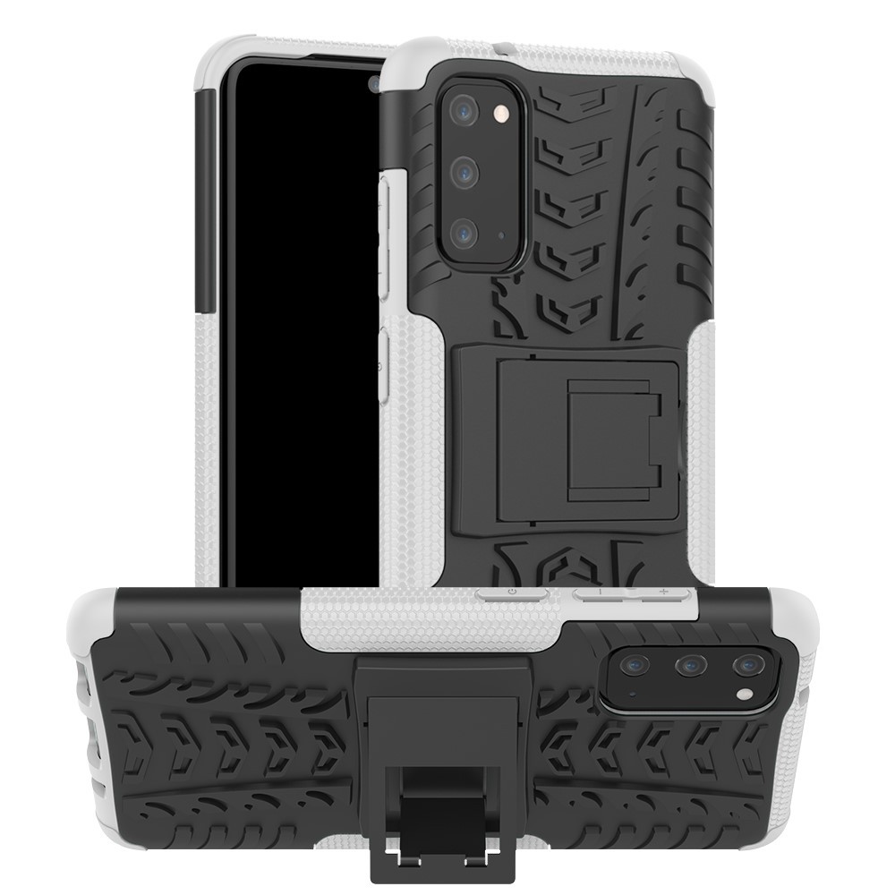 Hibrid TPU gél tok "Tough" Samsung Galaxy S20 készülékekhez - fehér