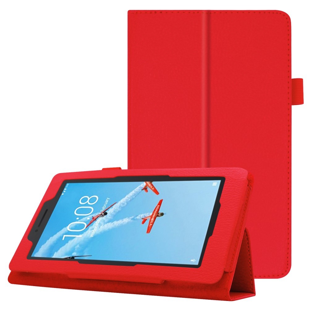 Elegáns nyitható tok "Litchi" Lenovo Tab E7 készülékekhez - piros