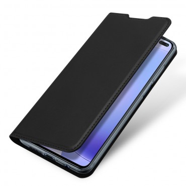 Divatos nyitható tok műbőrből "Skin" Xiaomi Redmi K30 / Poco X2 készülékekhez - fekete