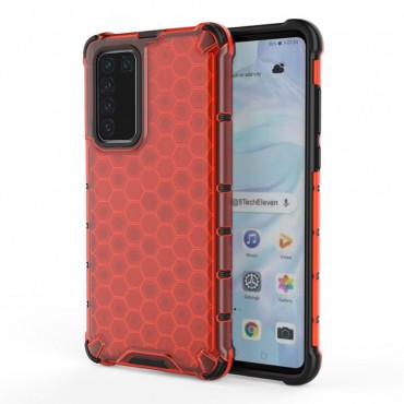 TPU gél tok "Honeycomb" Huawei P40 készülékekhez - piros