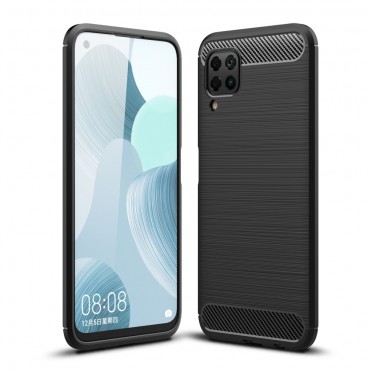 TPU gél tok "Brushed Carbon" Huawei P40 Lite készülékekhez - fekete