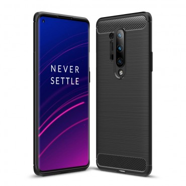 TPU gél tok "Brushed Carbon" OnePlus 8 Pro készülékekhez - fekete