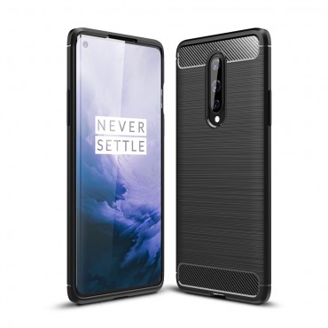 TPU gél tok "Brushed Carbon" OnePlus 8 készülékekhez - fekete