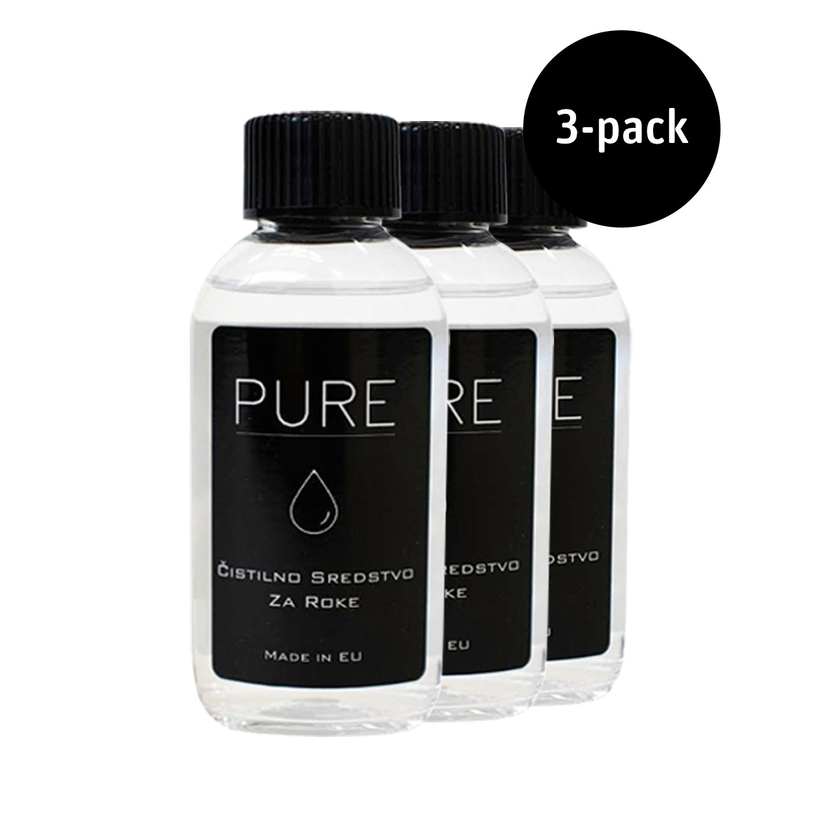 3-Pack Antibakteriális kézfertőtlenítő Pure - 55 ml - 70%-os alkoholtartalom, származás EU