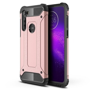 Strapabíró tok "Rock" Motorola Moto G8 készülékekhez - rózsaszín