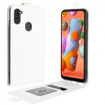 Divatos flip tok Samsung Galaxy A11 készülékekhez - fehér