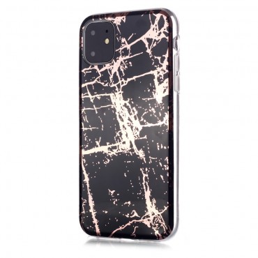 TPU gél tok "Metal Marble" iPhone 11 készülékekhez - fekete