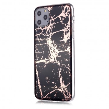 TPU gél tok "Metal Marble" iPhone 11 Pro Max készülékekhez - fekete