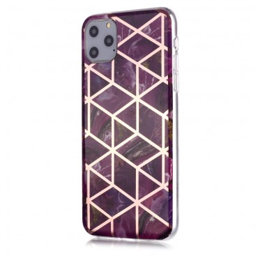 TPU gél tok "Metal Marble" iPhone 11 Pro Max készülékekhez - rózsaszín