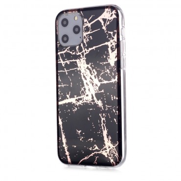 TPU gél tok "Metal Marble" iPhone 11 Pro készülékekhez - fekete