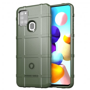 TPU gél tok "Square Grid" Samsung Galaxy A21s készülékekhez - zöld