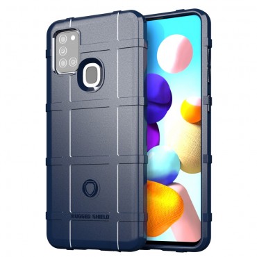 TPU gél tok "Square Grid" Samsung Galaxy A21s készülékekhez - kék