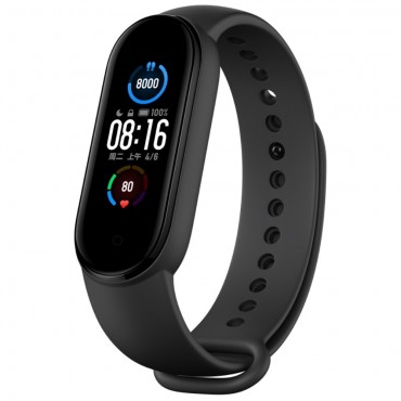Szilikon pánt Xiaomi Mi Band 5 készülékekhez - fekete