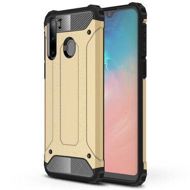 Strapabíró tok "Rock" Samsung Galaxy A21 készülékekhez - arany Strapabíró tok "Rock" Samsung Galaxy A21 készülékekhez - arany