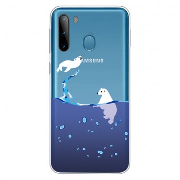 TPU gél tok "Polar Bears" Samsung Galaxy A21 készülékekhez