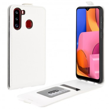 Divatos flip tok Samsung Galaxy A21 készülékekhez - fehér Divatos flip tok Samsung Galaxy A21 készülékekhez - fehér