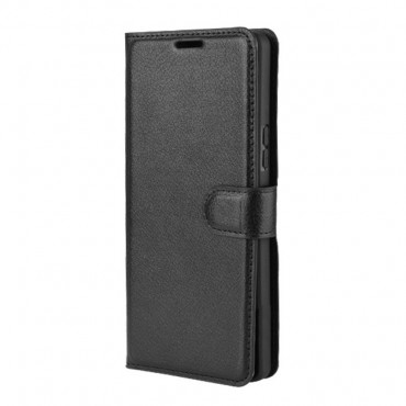Nyitható tok "Litchi" Sony Xperia 10 II készülékekhez - fekete