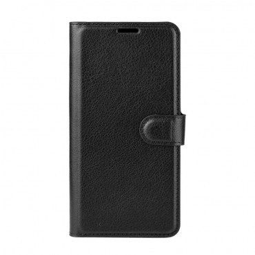 Nyitható tok "Litchi" iPhone 12  / iPhone 12 Pro készülékekhez - fekete Nyitható tok "Litchi" iPhone 12  / iPhone 12 Pro készülékekhez - fekete