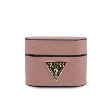 Szilikon tok Guess "Triangle" Apple AirPods Pro készülékekhez - rózsaszín