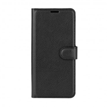 Nyitható tok "Litchi" LG Velvet készülékekhez - fekete