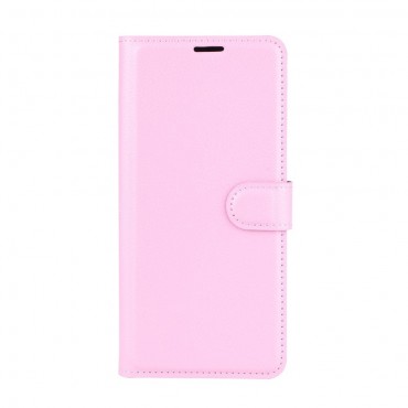 Nyitható tok "Litchi" Motorola Moto G8 Power Lite készülékekhez - rózsaszín