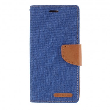 Nyitható tok Goospery Canvas Diary iPhone 12 Mini készülékekhez - kék Nyitható tok Goospery Canvas Diary iPhone 12 Mini készülékekhez - kék