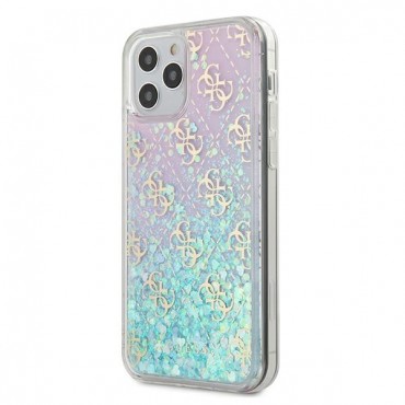 Eredeti kemény TPU tok Guess "Gradient Liquid Glitter 4G" iPhone 12 Pro Max készülékekhez - rózsaszín