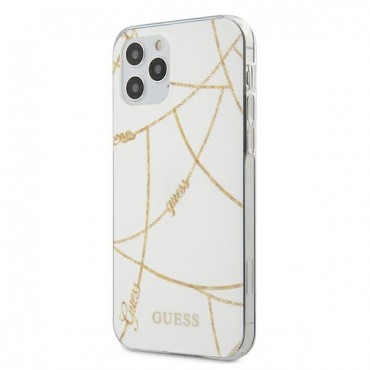 Eredeti kemény TPU tok Guess "Chain Collection" iPhone 12 Pro Max készülékekhez - fehér