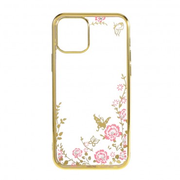 TPU gél tok "Rhinestone Butterfly" iPhone 12 Pro Max készülékekhez - arany