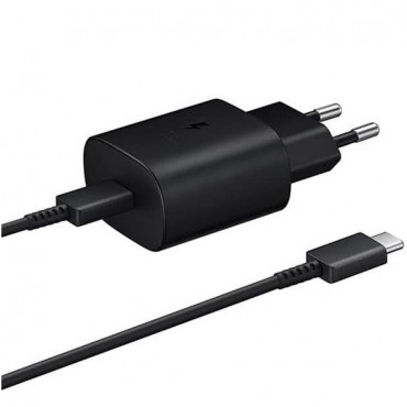 Eredeti fali töltő és USB-C kábel Samsung EP-TA800XB 25W - fekete