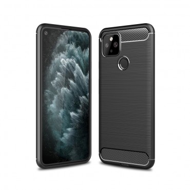 TPU gél tok "Brushed Carbon" Google Pixel 5 készülékekhez - fekete