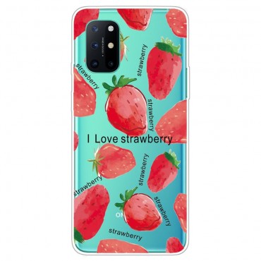 TPU gél tok "Strawberries" OnePlus 8T készülékekhez