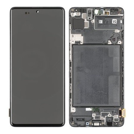 LCD kijelző Samsung Galaxy A71 készülékekhez - fekete - OEM - AAA minőség