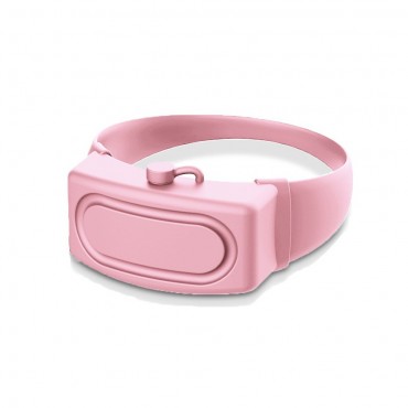 Szilikon karpánt tartállyal "Squeezy" praktikus fertőtlenítéshez - rózsaszín