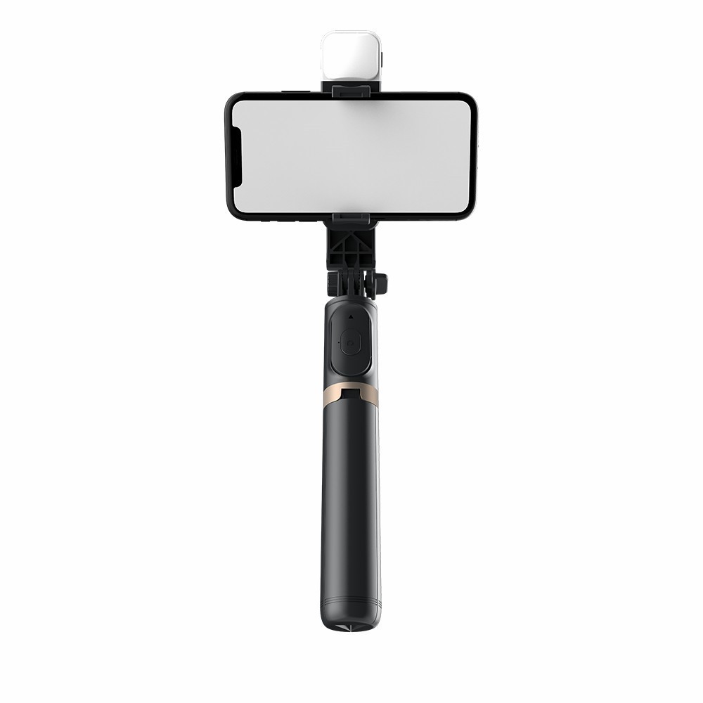 Selfie stick háromlábú állvánnyal vakuval "Flash Stick" - fekete