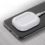 Vezeték nélküli QI töltőállomás "Carbon Groove" FOD védelemmel AirPods és mobilkészülékekhez - fehér