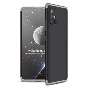 Full body tok "Sleek" Samsung Galaxy A71 5G készülékekhez - fekete-szürke