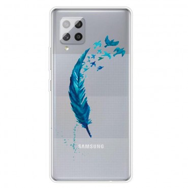 TPU gél tok "Blue Feather" Samsung Galaxy A42 5G készülékekhez