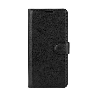 Nyitható tok "Litchi" Samsung Galaxy S21 Plus készülékekhez - fekete