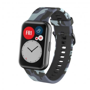 Szilikon óraszíj "Camo" Huawei Watch Fit készülékekhez - szürke