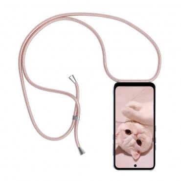 Pasztell TPU tok "Cordy" Huawei P Smart 2021 készülékekhez praktikus zsinórral - rózsaszín