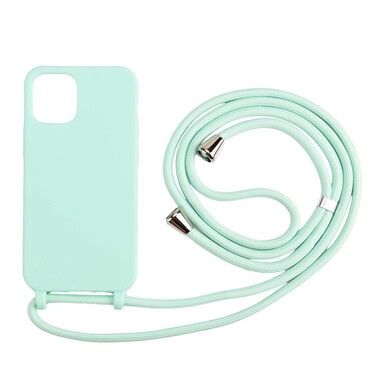 Pasztell TPU tok "Cordy" iPhone 12 Pro Max készülékekhez praktikus zsinórral - zöld