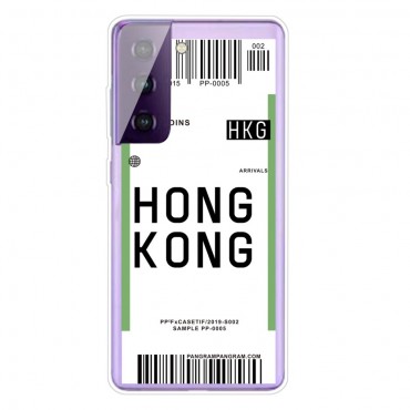TPU gél tok "Plane Ticket" Samsung Galaxy S21 Plus készülékekhez - Hong Kong