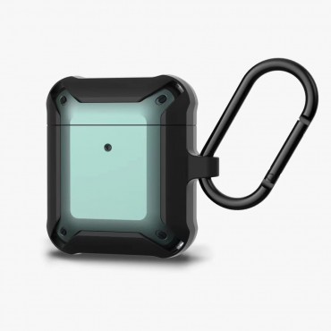 Strapabíró hibrid tok "Sturdy" Apple AirPods készülékekhez - fekete-zöld Strapabíró hibrid tok "Sturdy" Apple AirPods készülékekhez - fekete-zöld